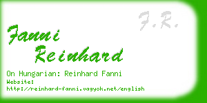 fanni reinhard business card